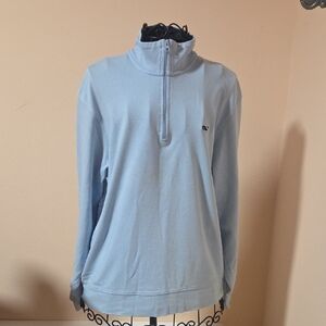 Vinyard Vines Blue Cotton Quarter Zip Sweatshirt Size S